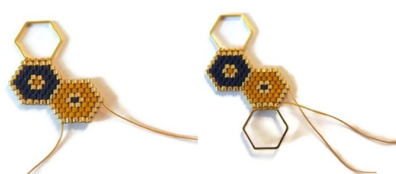 pestaña hexagonal y correa de tejido brickstitch : Paso 8 pestaña hexagonal y correa de tejido brickstitch : Paso 8