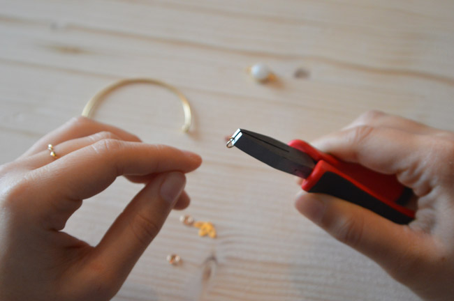 Paso abre un anillo de oro Filled y Moonstone pulsera Etape ouvrir un anneau bracelet Gold Filled et pierre de lune