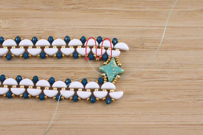 Gemelos con cuentas de cristal de gemas Star Beads and Kos 6 Manchette perles en verre Star Beads et Kos style Marrakech 6