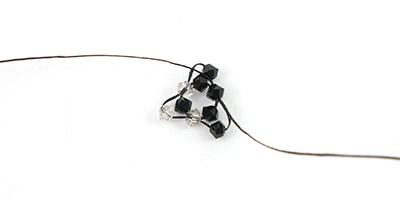 Swarovski toupies tejido peyote pulsera brazalete tubular : Paso 2