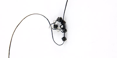 Swarovski toupies tejido peyote pulsera brazalete tubular : Paso 3