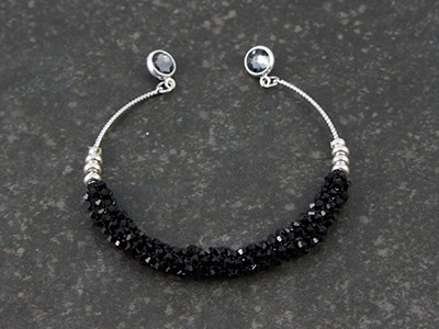 Swarovski toupies tejido peyote pulsera brazalete tubular : Paso 9