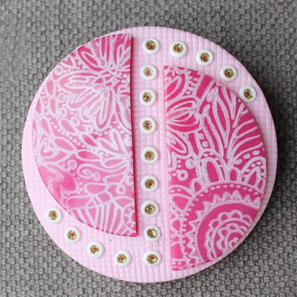 Rose arcilla de polímero broche Cernit y placas de textura