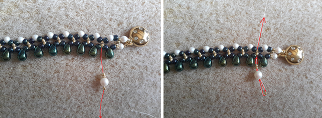 Collar elegante con la perla de PureCrystal, gotas pequeñas rocas y Toho : Paso 5