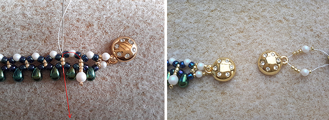 Collar elegante con la perla de PureCrystal, gotas pequeñas rocas y Toho : Paso 6