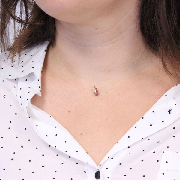 Collar gargantilla transparente con gota de cristal