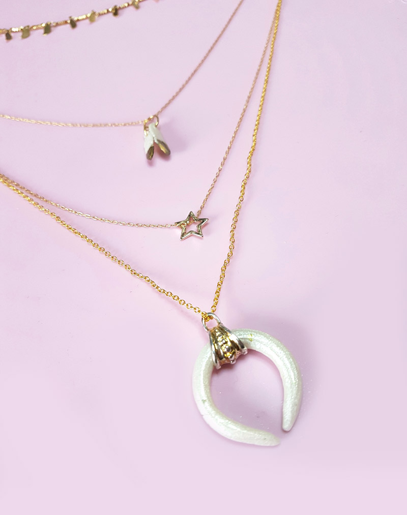 Esquema Collar de cuerno y plumas autoadhesivas