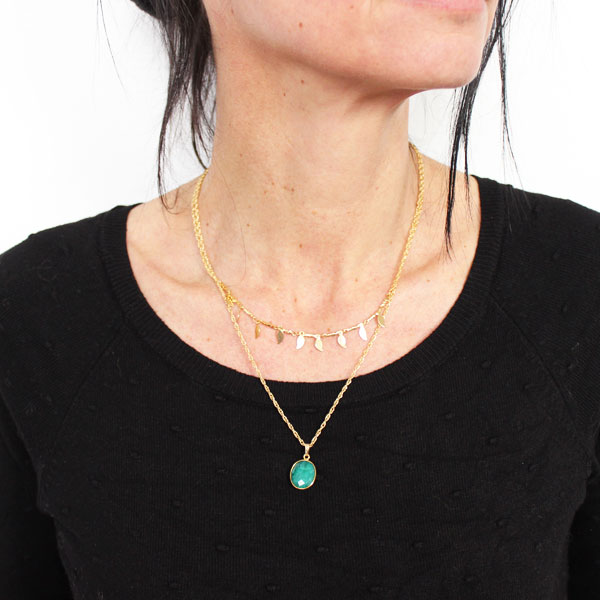 Esquema Joyería DIY: Collar de la Columna de Múltiples con colgante de piedra preciosa de color de fantasía