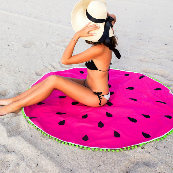Toalla de playa redonda DIY sandía algodón - Perles & Co