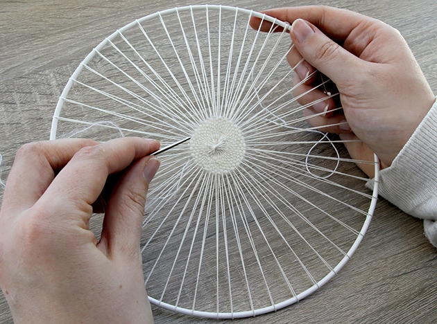 Tissage mural circulaire Kesi art