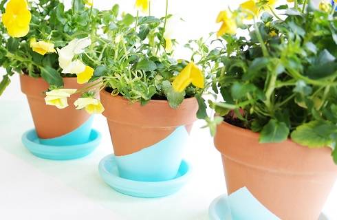 Bricolaje macetas de pintura fáciles para la primavera con decoCème pintan Pébéo DIY facile Peindre ses pots de fleurs pour le printemps avec la peinture decoCème de Pébéo