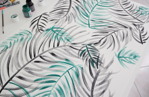 DIY facile idee ds&eacute;coration d'int&eacute;rieur tapisserie peinture deco Pebeo