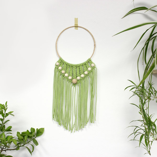 Suspensión de la pared DIY cuentas de madera de fácil macramé