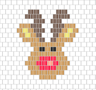 Esquema Rudolph el reno de Navidad patrón de puntada de ladrillo