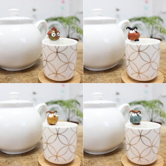 porte sachet the fimo lapin hibou