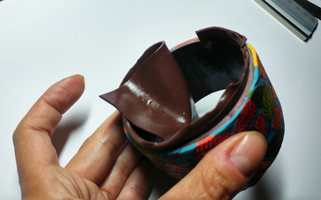 Tutoriel DIY bracelet autumn en pate polymère avec écran de sérigraphie silkscreen Moiko