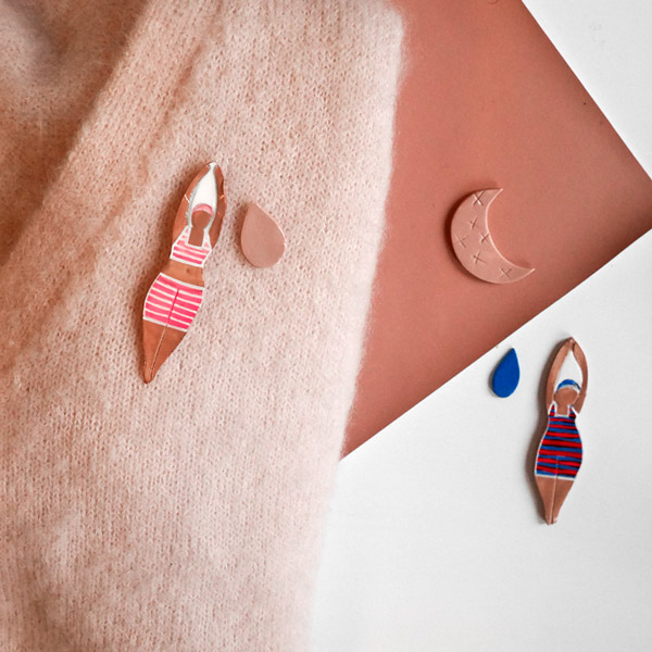 Broche DIY baigneuse en pâte polymère