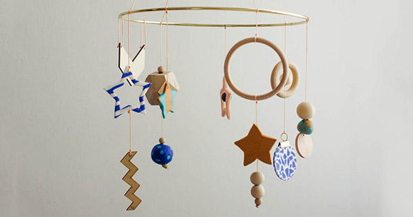 Móvil colgante DIY de arcilla Fimo y madera natural : Paso 6
