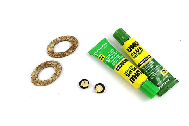 Pendientes Cernit efecto mármol champán metalizado : Paso 10 Pendientes Cernit efecto mármol champán metalizado : Paso 10