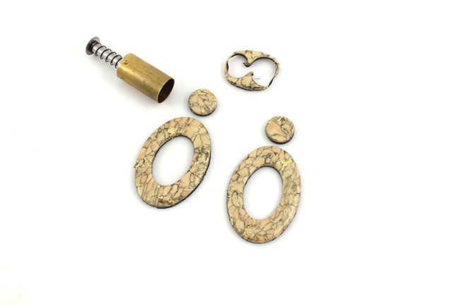 Pendientes Cernit efecto mármol champán metalizado : Paso 7 Pendientes Cernit efecto mármol champán metalizado : Paso 7