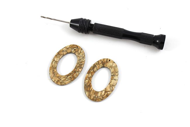 Pendientes Cernit efecto mármol champán metalizado : Paso 9 Pendientes Cernit efecto mármol champán metalizado : Paso 9