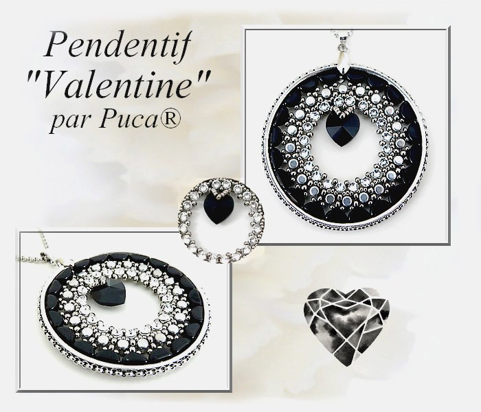 Esquema Colgante de San Valentín con cuentas de vidrio Kos® y Minos® de Puca®