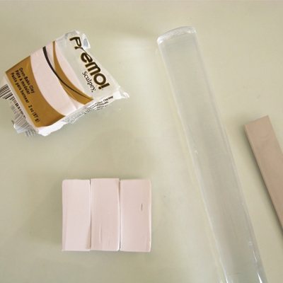 Trio de Porte-clés tendance Cactus en pâte polymère et pompons étape 1