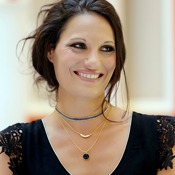 Gargantilla de tejer encanto peyote cabujones azul de perlas Miyuki