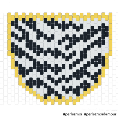 Collar Animal motivo zebra en tejido de cuentas Miyuki : Paso 1