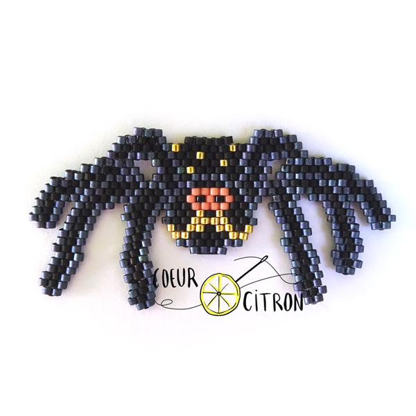 Araña tejedora de ladrillo Stitch de Miyuki rebordea con el corazón de limón