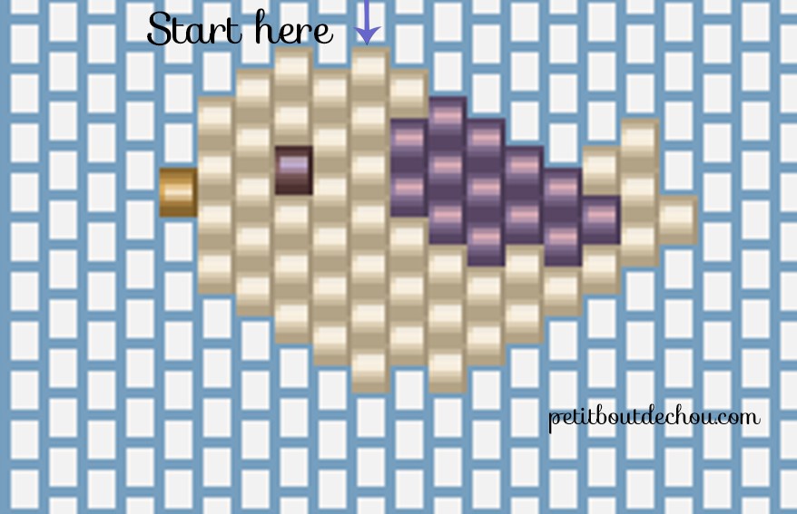 DIY Tuto boucles d'oreilles créole perles miyuki tissage brick stitch oiseau thème printemps diagramme