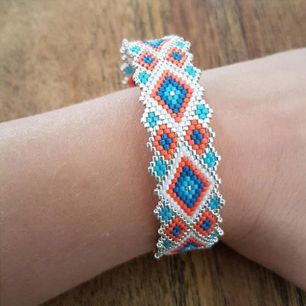 de brazalete DIY tejiendo peyote circular con de vidrio Miyuki Delicas - Perles & Co