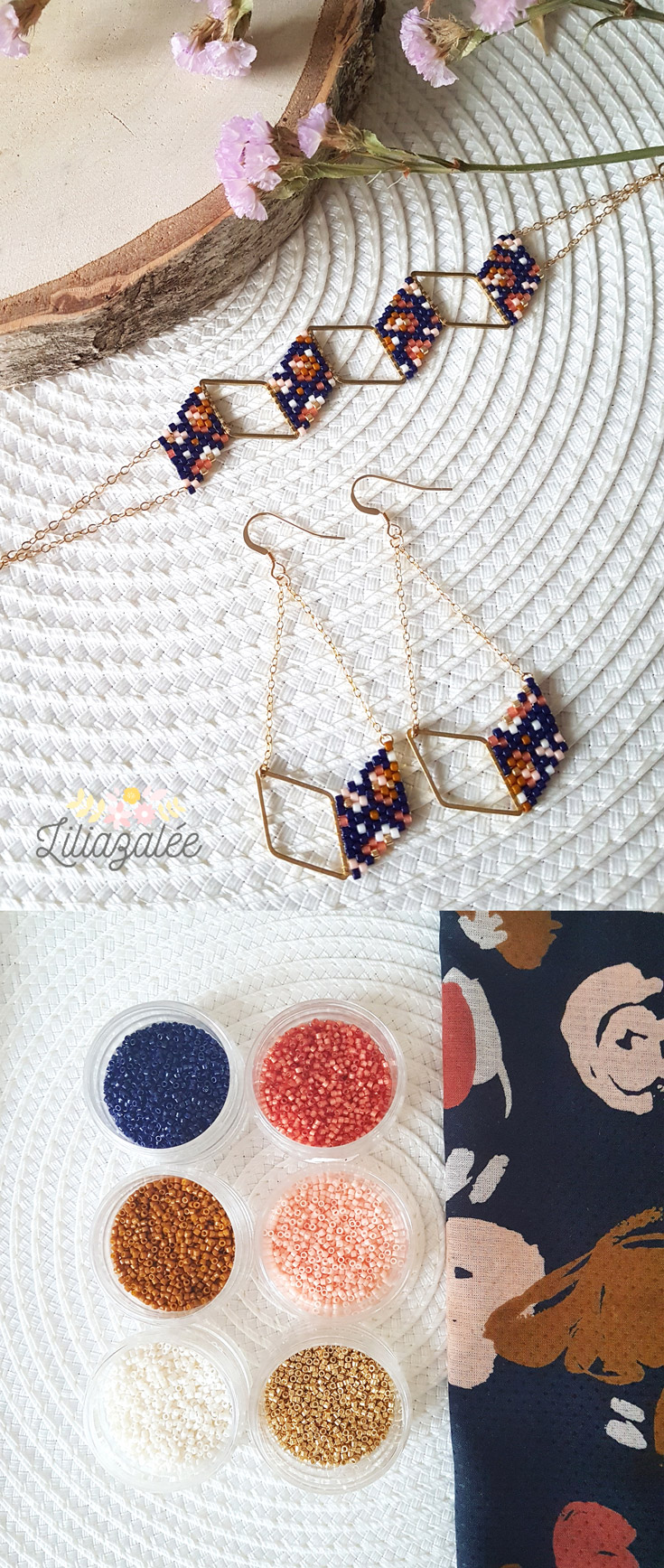 Esquema Pulsera de ladrillos de diamantes de Lili Azalée.