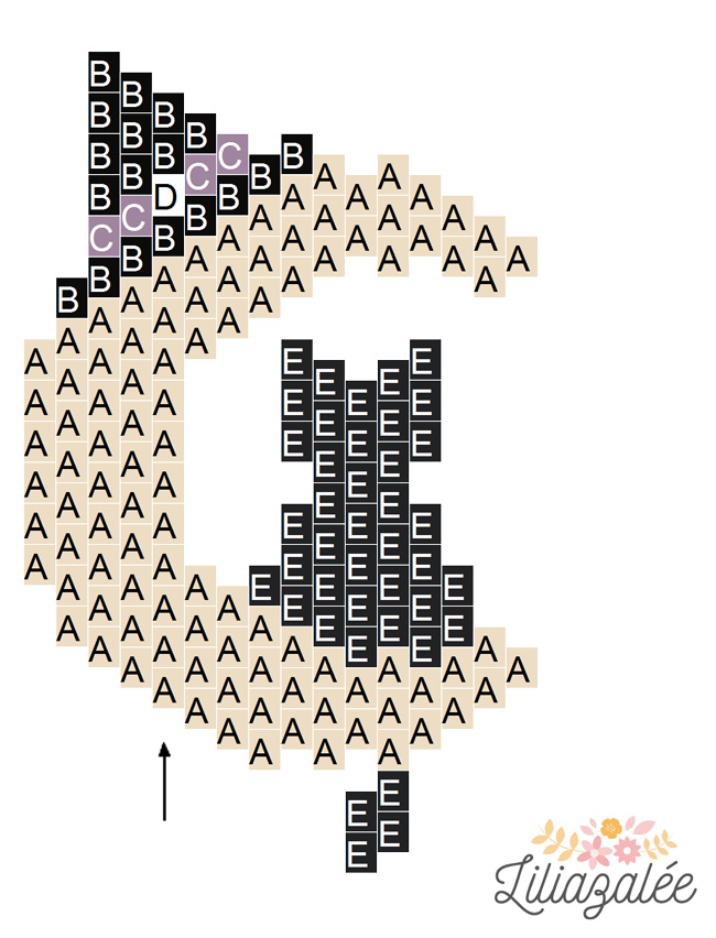 Chat noir sur Croissant de Lune tissage Brick Stitch en perles Miyuki par Liliazalée schéma