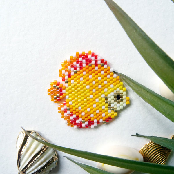 DIY que teje la puntada de pescado de la puntada de ladrillo Miyuki de Heart Lemon