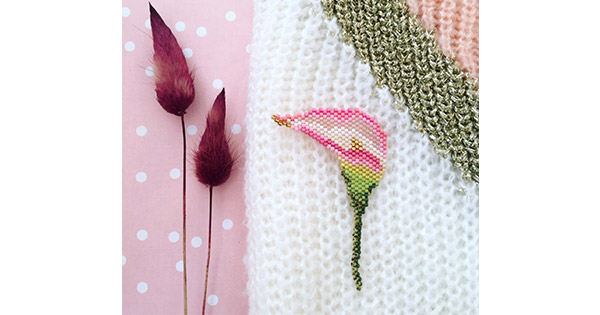 Flor de bricolaje cuentas arum Miyuki Delicas