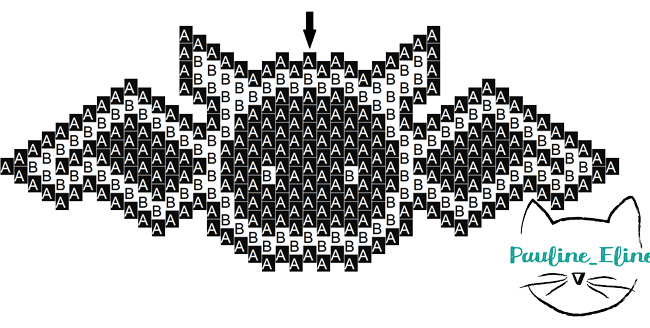 Chauve-Souris tissage Brick Stitch en perles Miyuki par Pauline Eline schéma