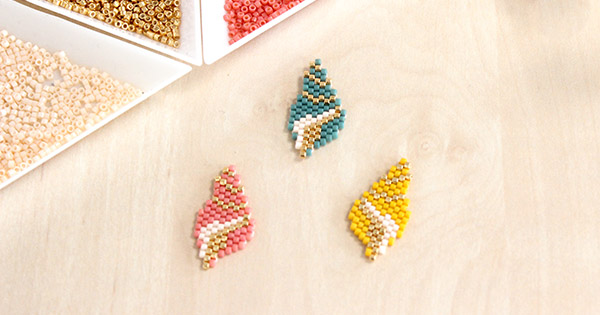 Esquema Conchas de bricolaje Conch Beads Miyuki tejer puntada de ladrillo