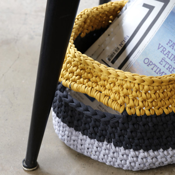 DIY Gancho Cesta con asas Cesta trapilho alambre Hoooked DMC por Zak dijo