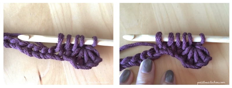 agarradera, ganchillo, punto de estrella 09