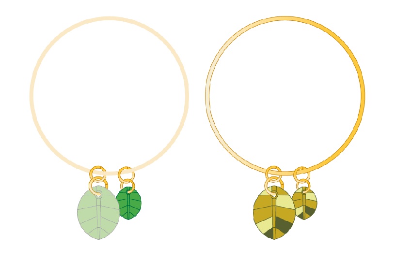 Pulsera chapada en oro con colgante de cristal Swarovski Pure Leaf y concha de cauri : Paso 2