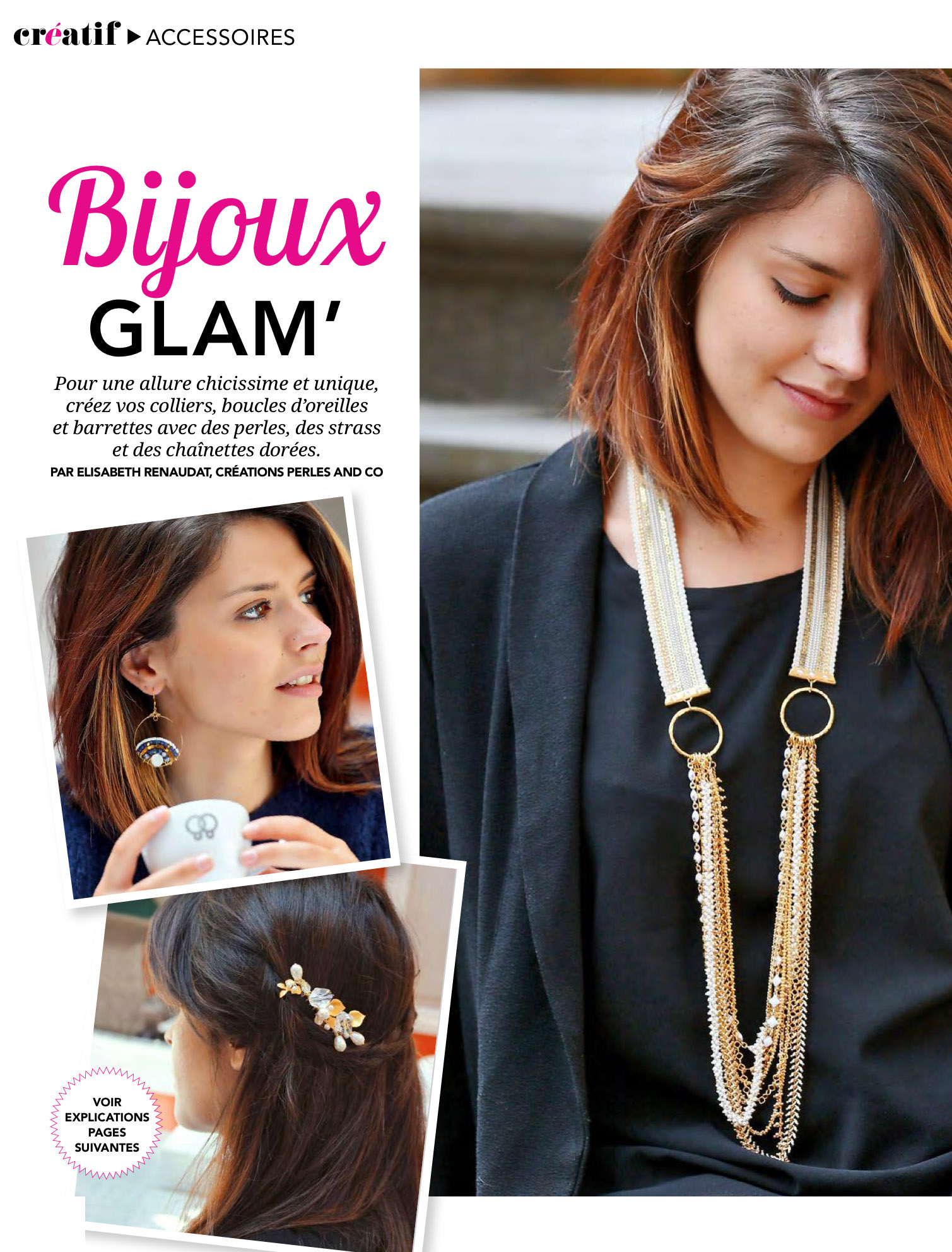 Esquema DIY oro Comb tira de alambre de cobre y los granos nacarados son PureCrystal