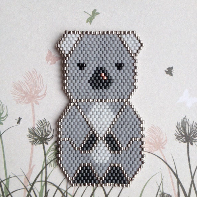 Esquema tejer patrón de bricolaje perlas koala Miyuki