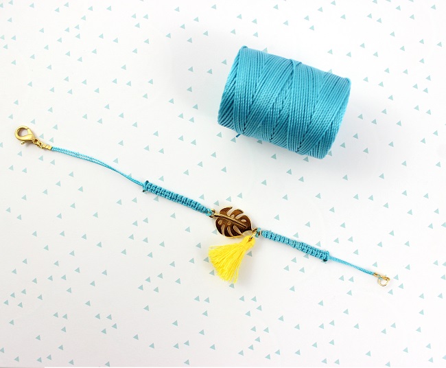 Pulsera de filodendro con nudos de macramé : Paso 5