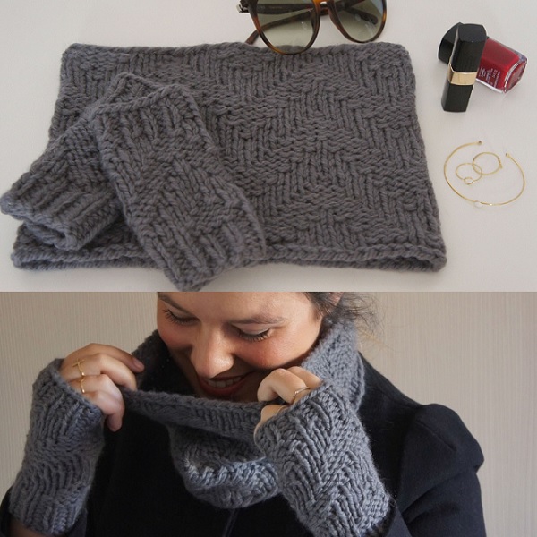 DIY de tejer - guantes de lana
