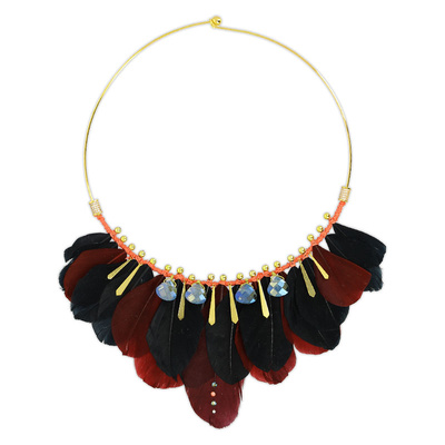 Collar Plastron Retro PureCrystal y plumas Collar Plastron Retro PureCrystal y plumas