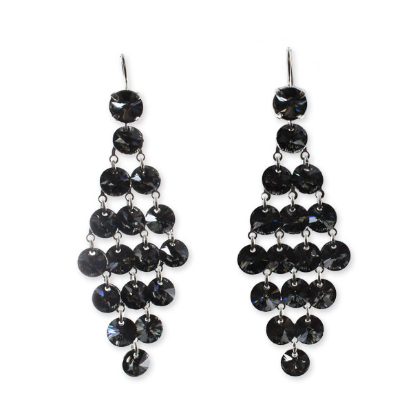 Pendientes Racimo PureCrystal Silver Night Pendientes Racimo PureCrystal Silver Night