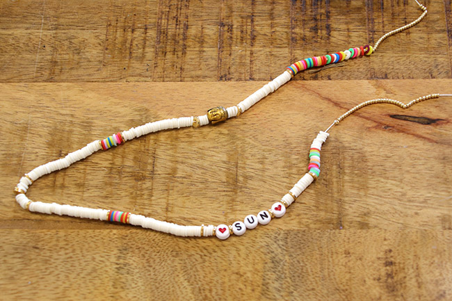 Heishi cable y letras para teléfono