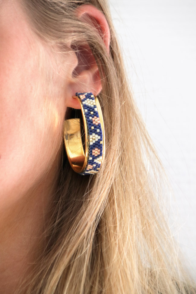 miyuki perla tejida aros pinterest