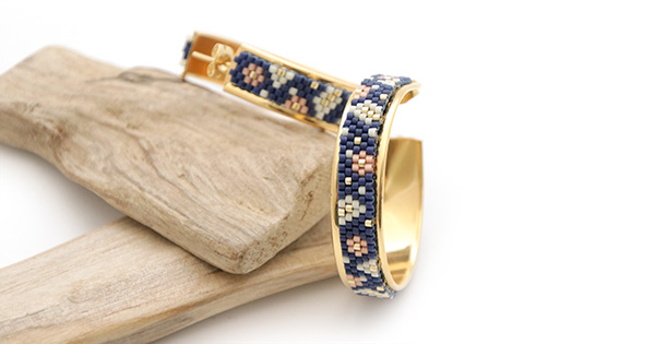 Esquema Aros especiales de tejido de perlas Miyuki con patrón Liberty